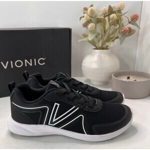 Vionic Shayna Comfort Lace Up Sneaker Black/White Women's 7M Tried on